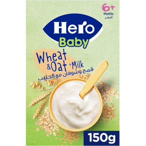 HERO BABY WHEAT AND OAT CEREALS WITH MILK 150 GM